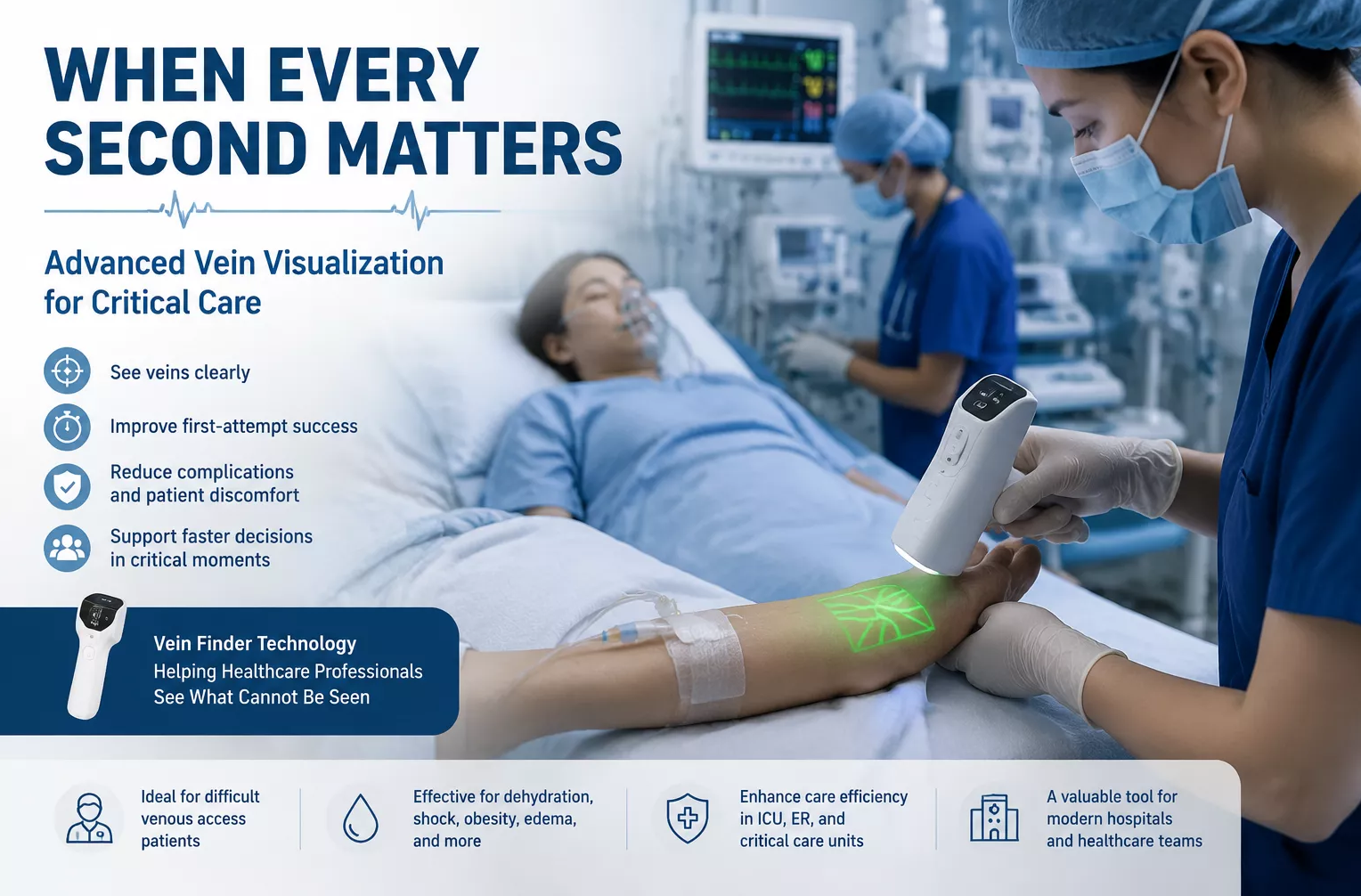 When Every Second Matters: How Vein Finder Technology Supports Critical Care in ICU