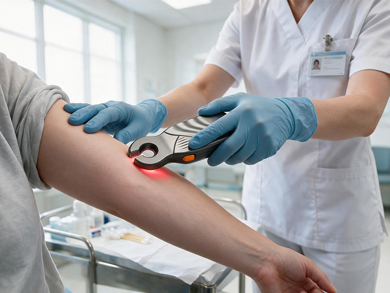 <strong><span style="font-size:13px;">Handheld Infrared Vein Finder Clinical Venipuncture Operation Scene</span></strong>